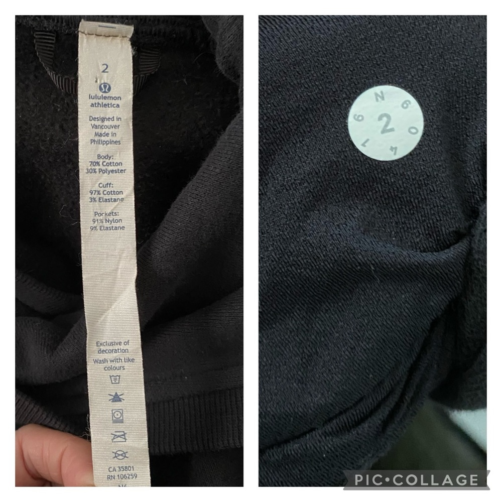 Lululemon Fleece Please Sweatshirt Pullover Hoodie in Black Size 2 - Picture 13 of 14